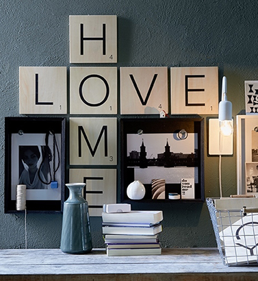 Grote scrabble letters HOME & LOVE
